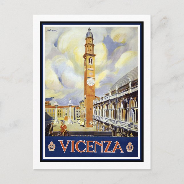 Postal Poster de Viajes de Vintage, Vicenza (Anverso)