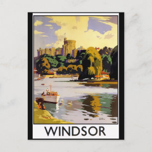 Postal Poster de Viajes de Windsor Castle Vintage