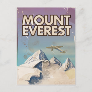Postal Poster de Viajes del Monte Everest Vintage