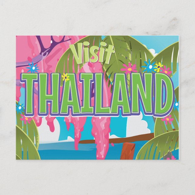Postal Poster de viajes divertidos en Tailandia (Anverso)