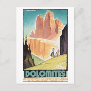Postal Poster de Viajes Dolomitas Vintage
