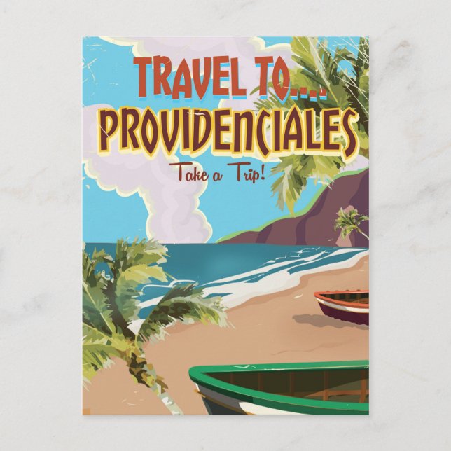 Postal Poster de viajes en Providenciales (Anverso)