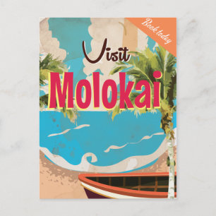 Postal Poster de viajes Molokai Vintage