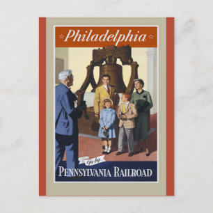 Postal Poster de viajes Philadelphia Vintage