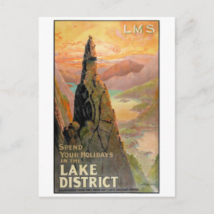 Postal Poster de Viajes por el Distrito del Lago de Ingla