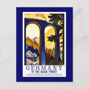 Postal Poster de viajes por la selva negra de Alemania