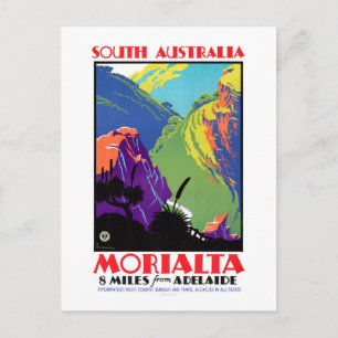 Postal Poster de Viajes por la Vintage de Morialta, Austr