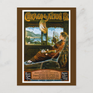 Postal Poster de Viajes por Vintage de Chicago y Alton Ra