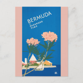 Postal Poster de viajes retro vintage de la playa de Berm