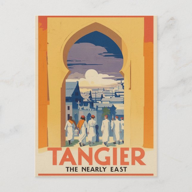 Postal Poster de viajes Tangier Vintage (Anverso)