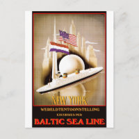 Poster de Viajes Vintage: Baltic Sea Line New York