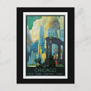 Postal poster de Viajes Vintage de Chicago