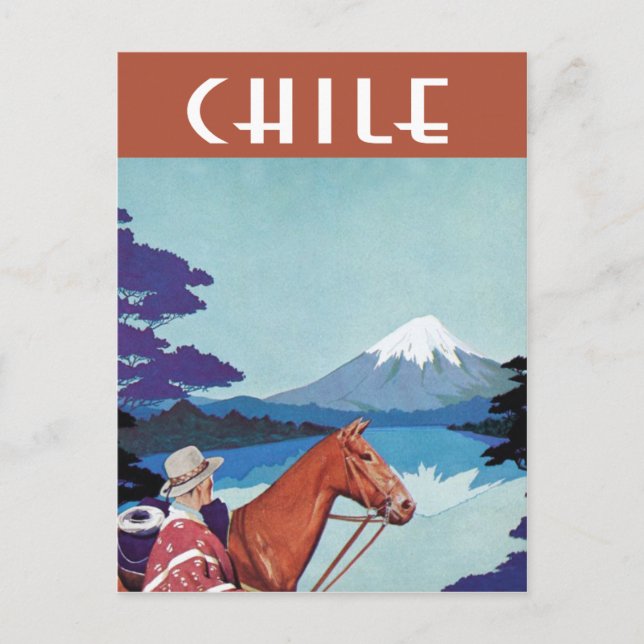 Postal Poster de viajes vintage de Chile (Anverso)