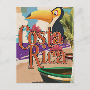 Postal Poster de viajes vintage de Costa Rica
