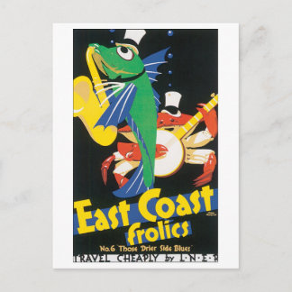 Postal Poster de Viajes Vintage de East Coast Frolics