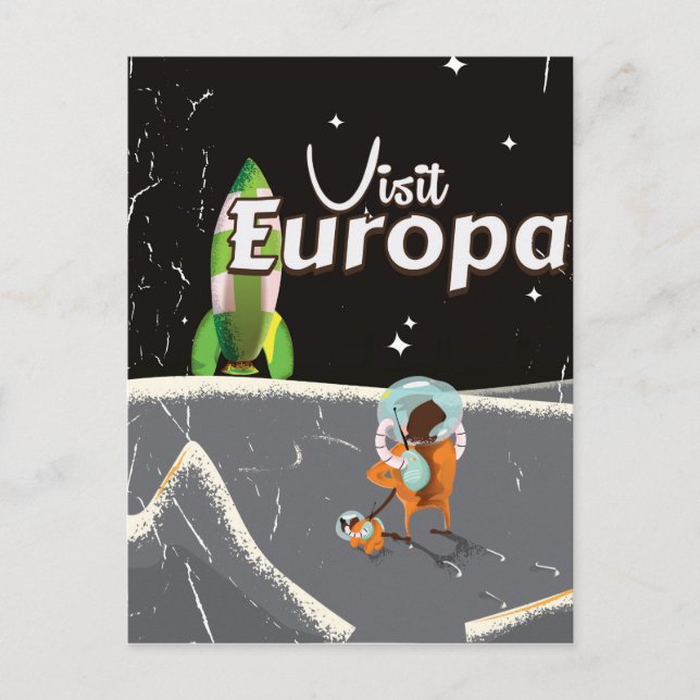 Postal Poster de viajes vintage de Europa (Anverso)