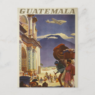 Postal Poster De Viajes Vintage De Guatemala