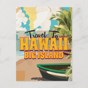 Postal Poster de Viajes Vintage de Hawaii Big Island Boda
