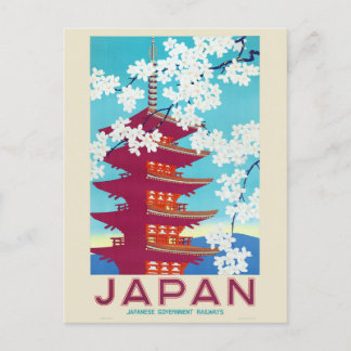 Postal Poster de Viajes Vintage de Japón de los años 1930