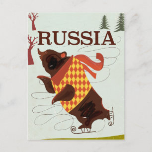Postal Poster de viajes vintage de Rusia