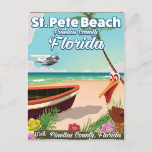 Postal Poster de viajes vintage de St. Pete Beach Florida