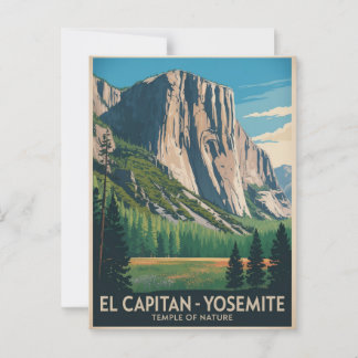 Postal Poster de Viajes Vintage de Yosemite en El Capitan