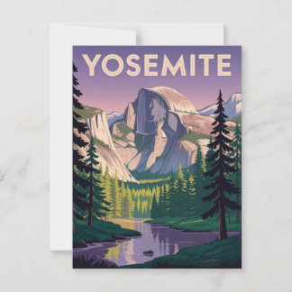 Postal Poster de Viajes Vintage del Parque Nacional Yosem