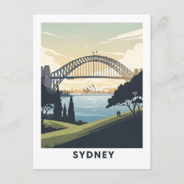 Postal Poster de Viajes Vintage del Puerto de Sydney