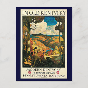 Postal Poster de Viajes Vintage, En Old Kentucky, NC Wyet