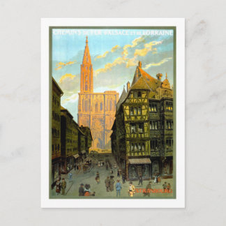 Postal Poster de Viajes Vintage, Estrasburgo