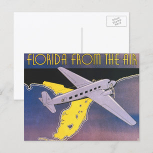 Postal Poster de Viajes Vintage, Florida desde avión