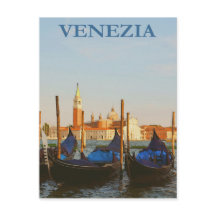 Poster de Viajes Vintage Góndolas Retro de Venecia