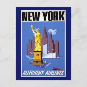 Postal Poster De Viajes Vintage Para Allegheny Airlines
