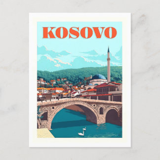 Postal Poster de Viajes Vintage para Kosovo