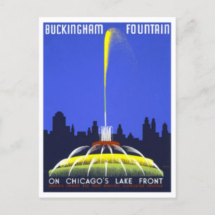 Postal Poster de Viajes Vintage para la Fuente de Bucking