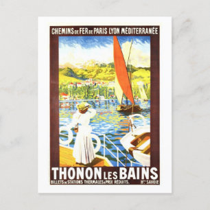 Postal Poster de Viajes Vintage para Thonon-les-Bains, Fr