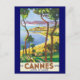 Postal Poster de Viajes Vintage, Playa de Cannes, Francia (Anverso)