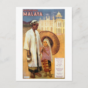 Postal Poster de Viajes Vintage restaurado en Malaya