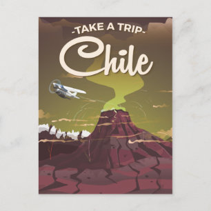 Postal Poster de Viajes Volcánicos de Chile