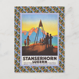 Postal Poster de Vintage Swiss Raulway, Stanzerhorn