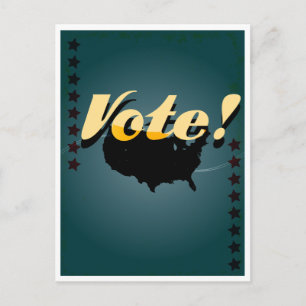 Postal Poster de voto al estilo vintage de Estados Unidos