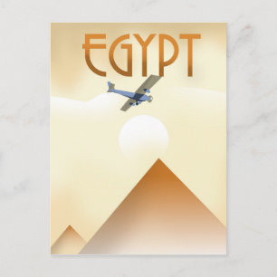 Postal Poster de vuelo al estilo de la vendimia de Egipto