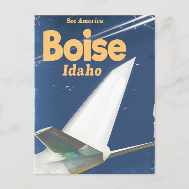 Postal Poster de vuelo de Boise Idaho (Anverso)