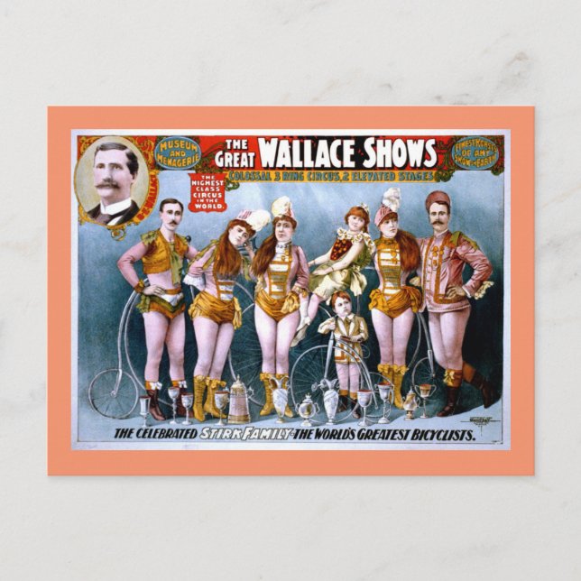 Postal Poster de Wallace Circus Show Vintage (Anverso)
