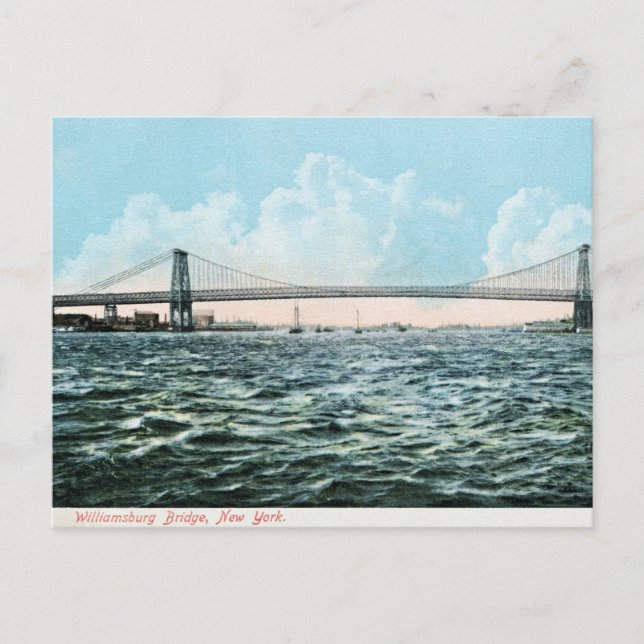 Postal poster de Williamsburg bridge NYC 1904 (Anverso)