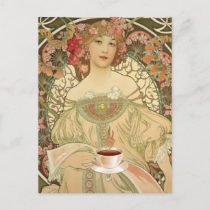 Postal Poster del café del vintage