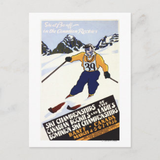 Postal Poster del campeonato de esquí de Dominion