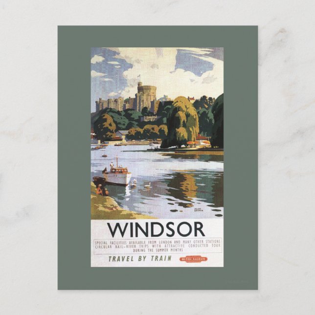 Postal Poster del Castillo del Támesis de Windsor en los  (Anverso)