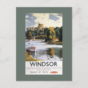 Postal Poster del Castillo del Támesis de Windsor en los 