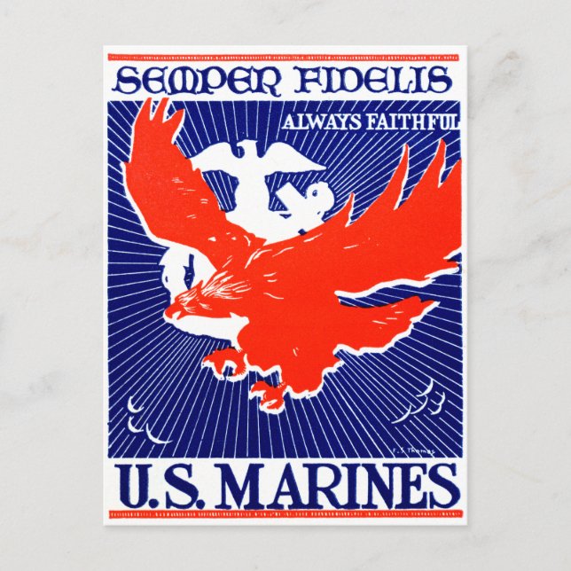 Postal Poster del Cuerpo de Marines de la Segunda Guerra  (Anverso)